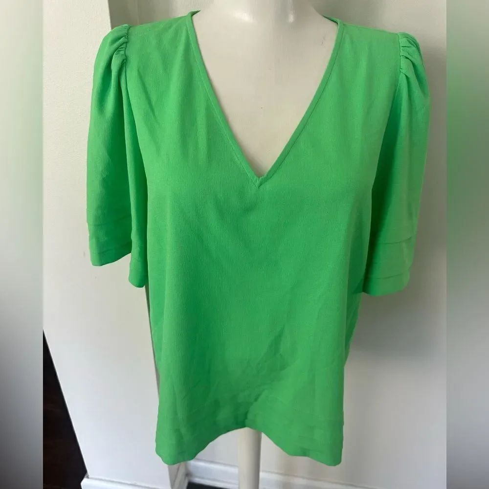 Crosby by Mollie Burch Green V-Beck Blouse L